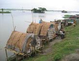 Floating houses on the riverside