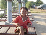 Boy at water gate